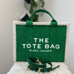 MARC JACOBS The Tote Bag  Medium Suede & Sherpa Trim